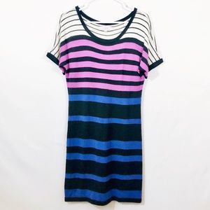 NWT ANN TAYLOR LOFT MULTI STRIPE SWEATER DRESS - S